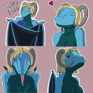 Social sticker sheet for Lutea (character owned by me)